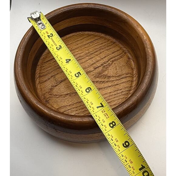 Vintage Artisan Handcrafted Wooden Two Toned Fruit Serving Bowl Farmhouse - Picture 5 of 6